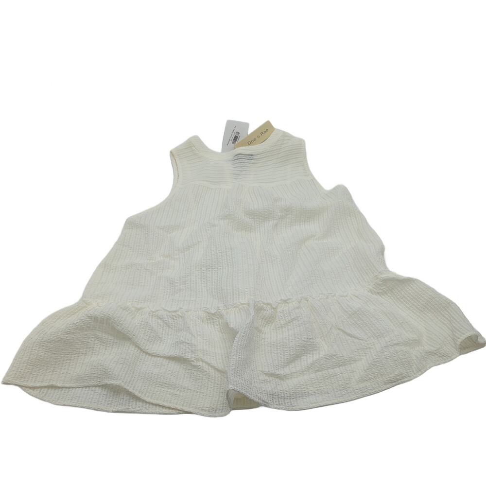 Doe & Rae L White Tiered Sleeveless Top - Picture 2 of 4